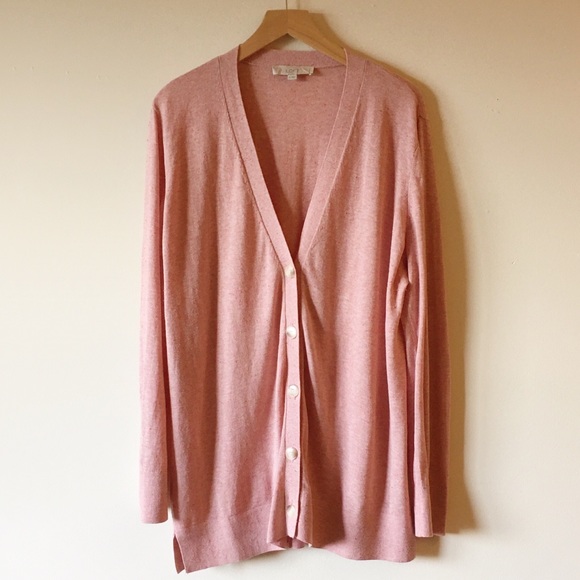 ann taylor pink cardigan